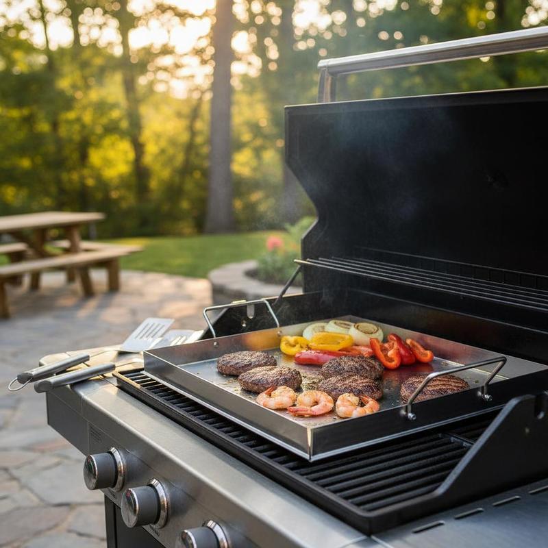 Camping Cooking Griddle - Universal Flat Top Griddle 18x16 Inch