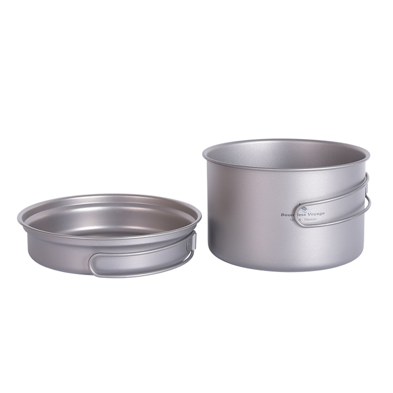 Camping Cooking Frying Pan - Boundless Voyage Titanium Pot Frying Pan