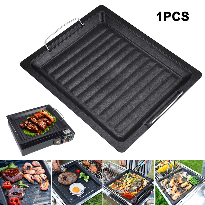 Camping Cooking Griddle - Outdoors Thick Square Grill Pan With
