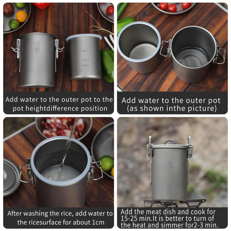 KEITH Pure Titanium Rice Cooke - огляд і ціна Camping Cooking Rice