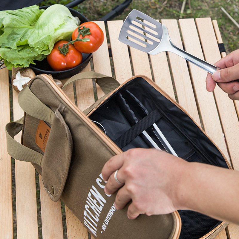 8pcs Camping Kitchen Cookware  - огляд і ціна Camping Cooking Cutlery Set
