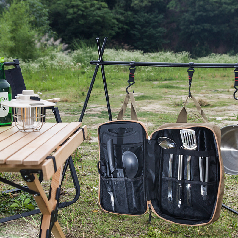 8pcs Camping Kitchen Cookware  - огляд і ціна Camping Cooking Cutlery Set