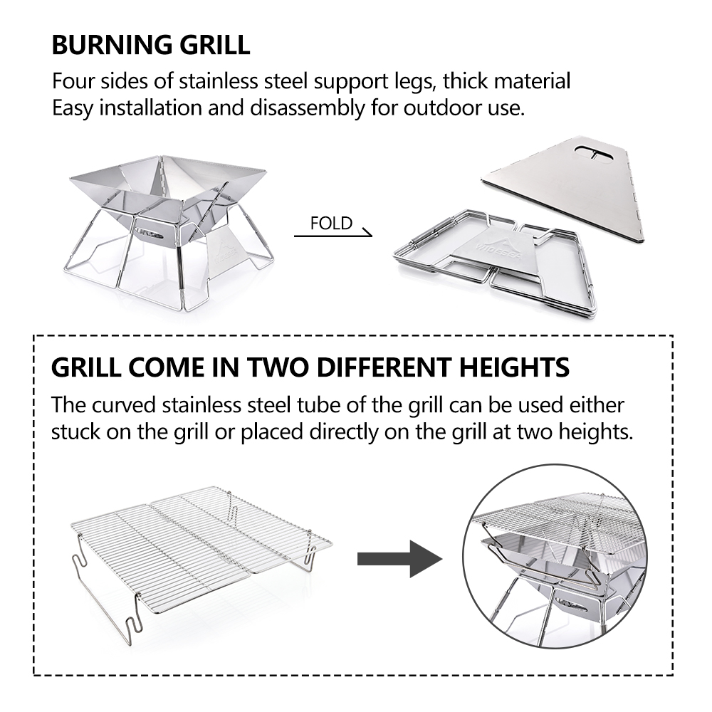 Widesea Windproof Wood-Burning - огляд і ціна Camping Cooking Griddle