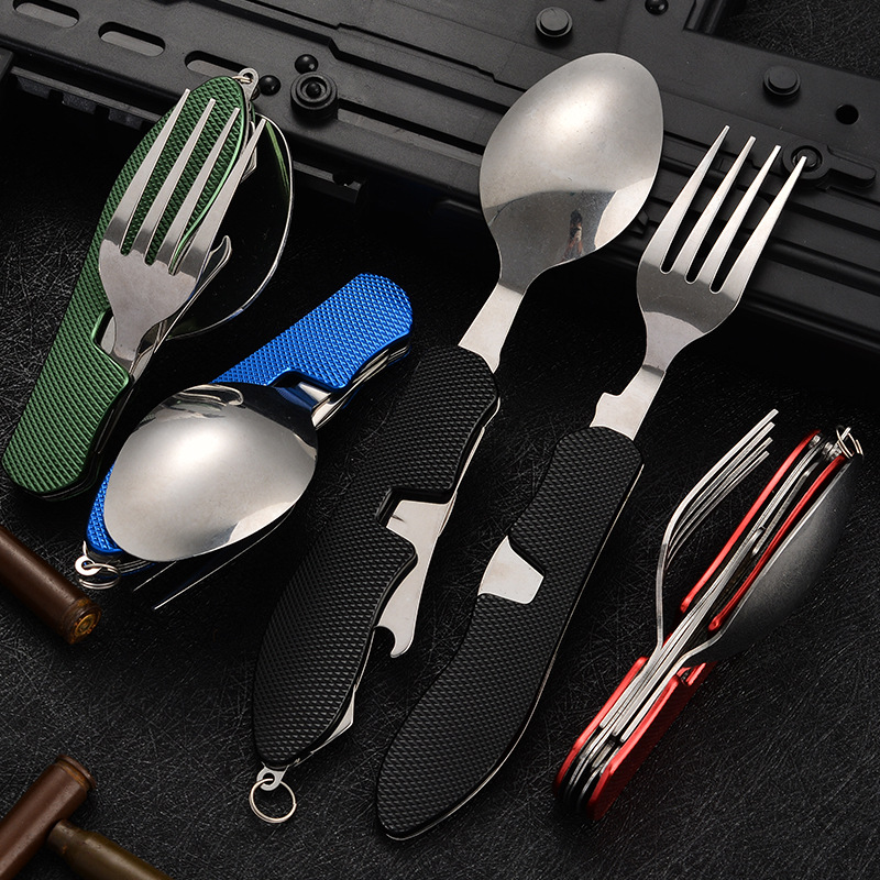 4 in1 Foldable Camping Utensil - огляд і ціна Camping Cooking Cutlery Set
