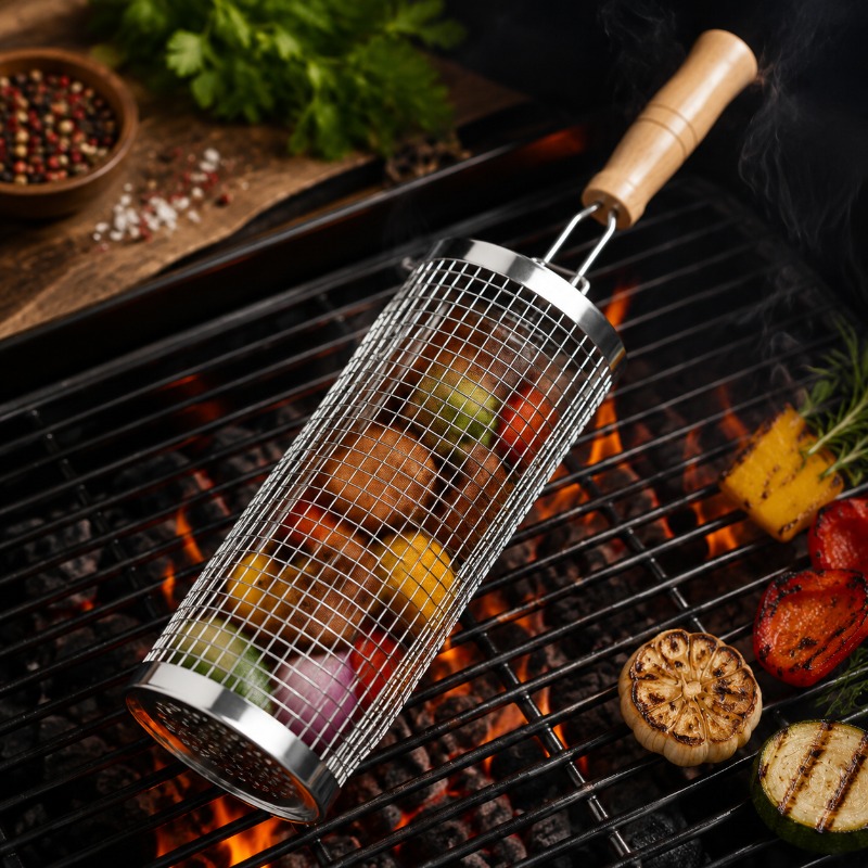 Round Barbecue Grill Basket Se - огляд і ціна Camping Cooking Griddle